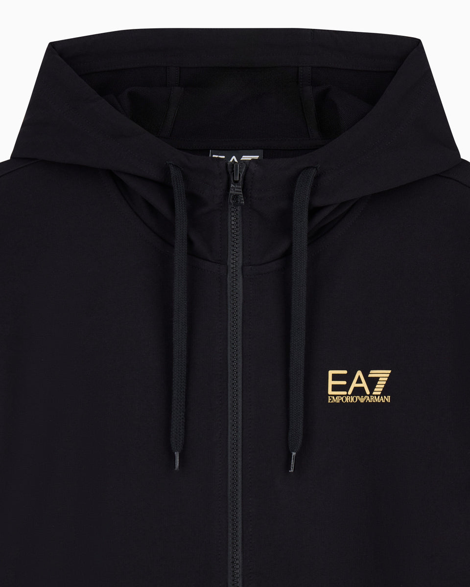 EA7 Cotton two-piece suit with a zip hoodie Core Identity