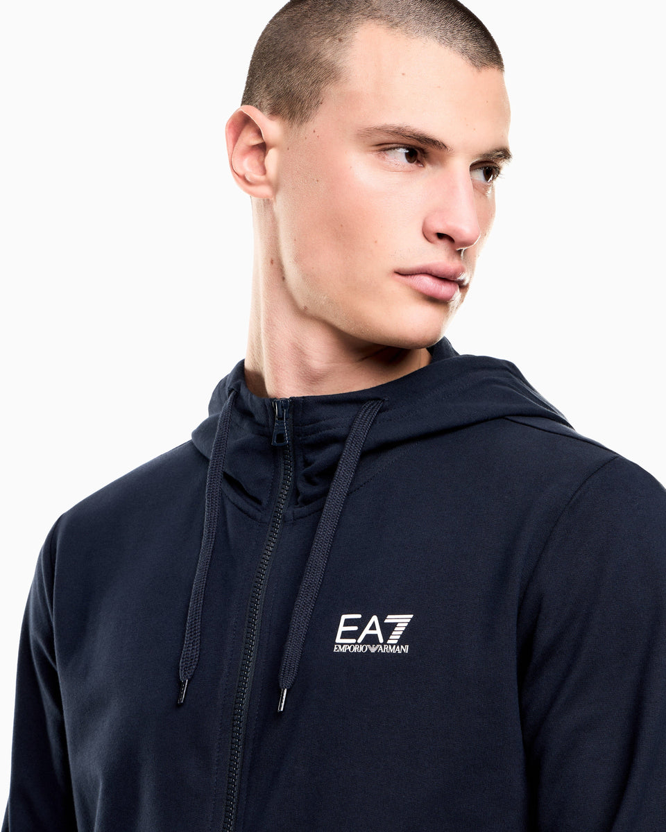 EA7 Cotton two-piece suit with a zip hoodie Core Identity