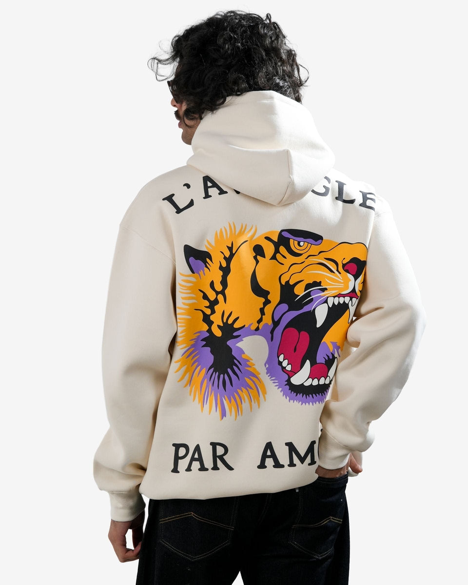 Ruthless - Off White Oversized Printed Hoodie