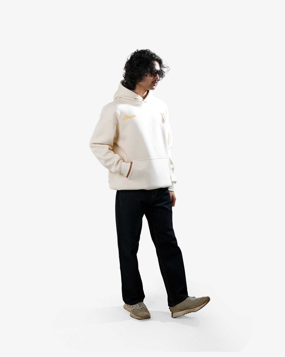 Ruthless - Off White Oversized Printed Hoodie
