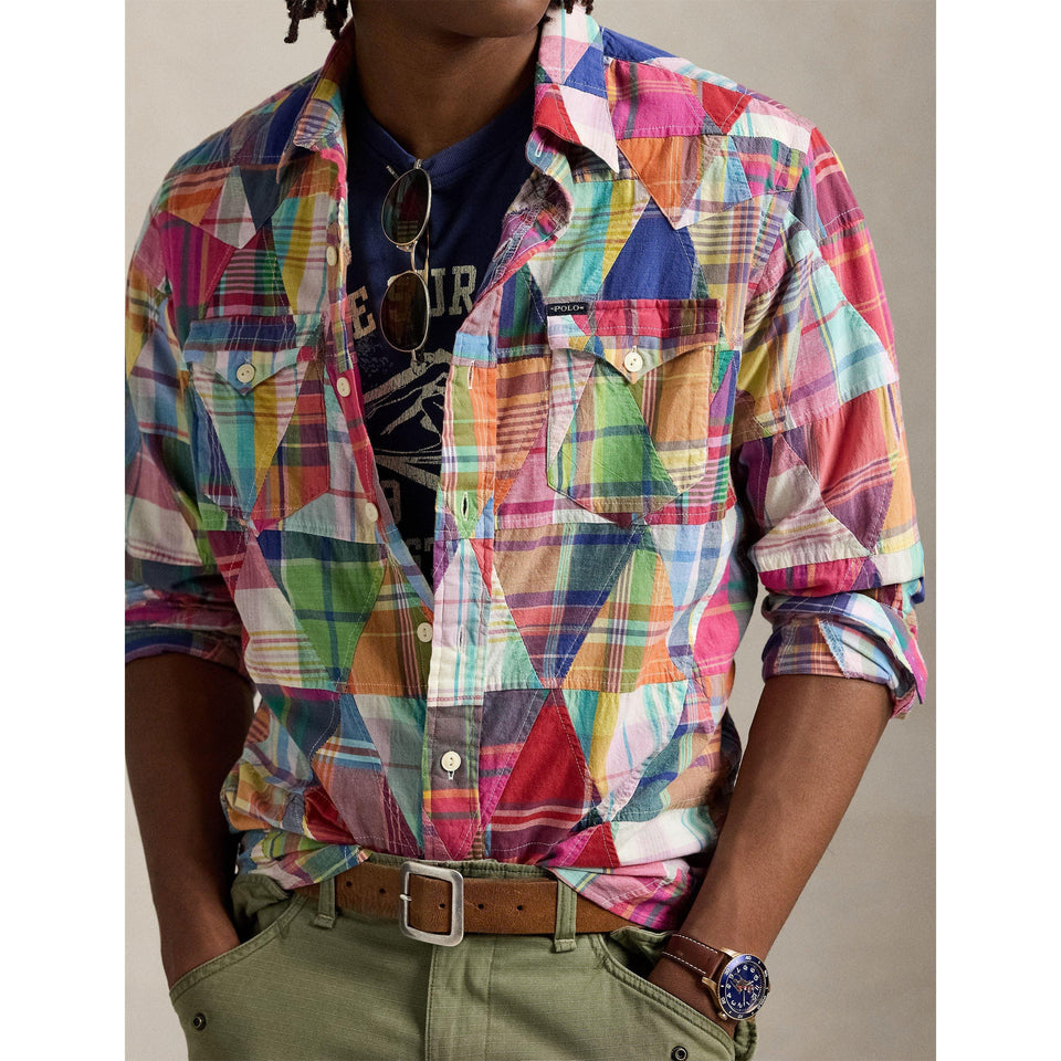 Madras Long Sleeve Tailored Fit Shirt