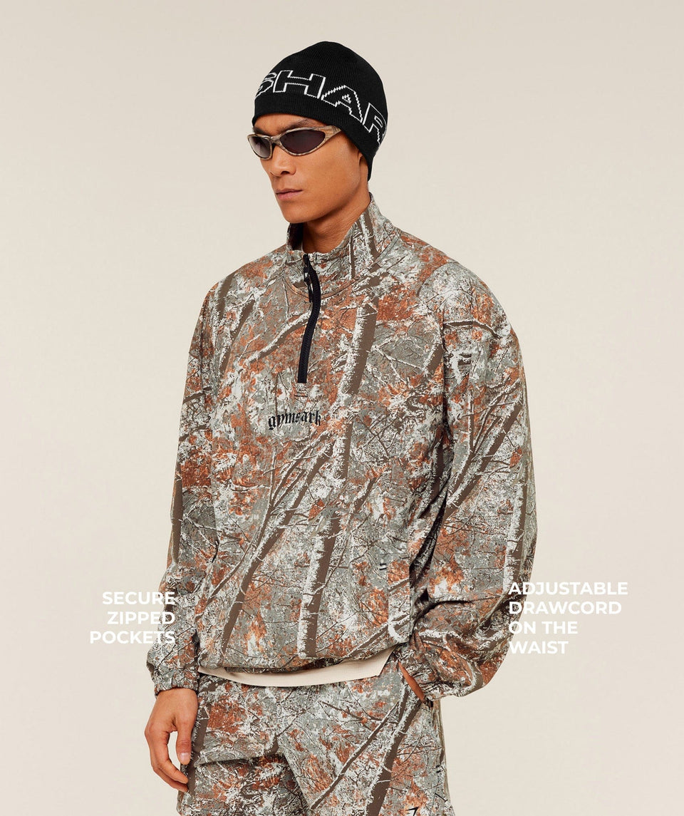 Gymshark Tactical Shell 1/4 Zip - Linen Brown