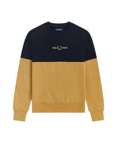 Fred Perry Color Block Sweatshirt with Embroidered Logo