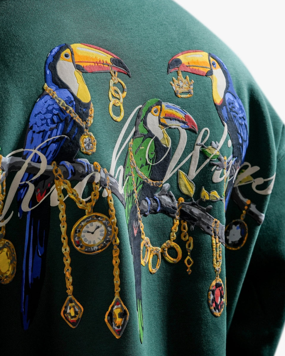 Rich Wings - Teal Oversized Printed Sweatshirt