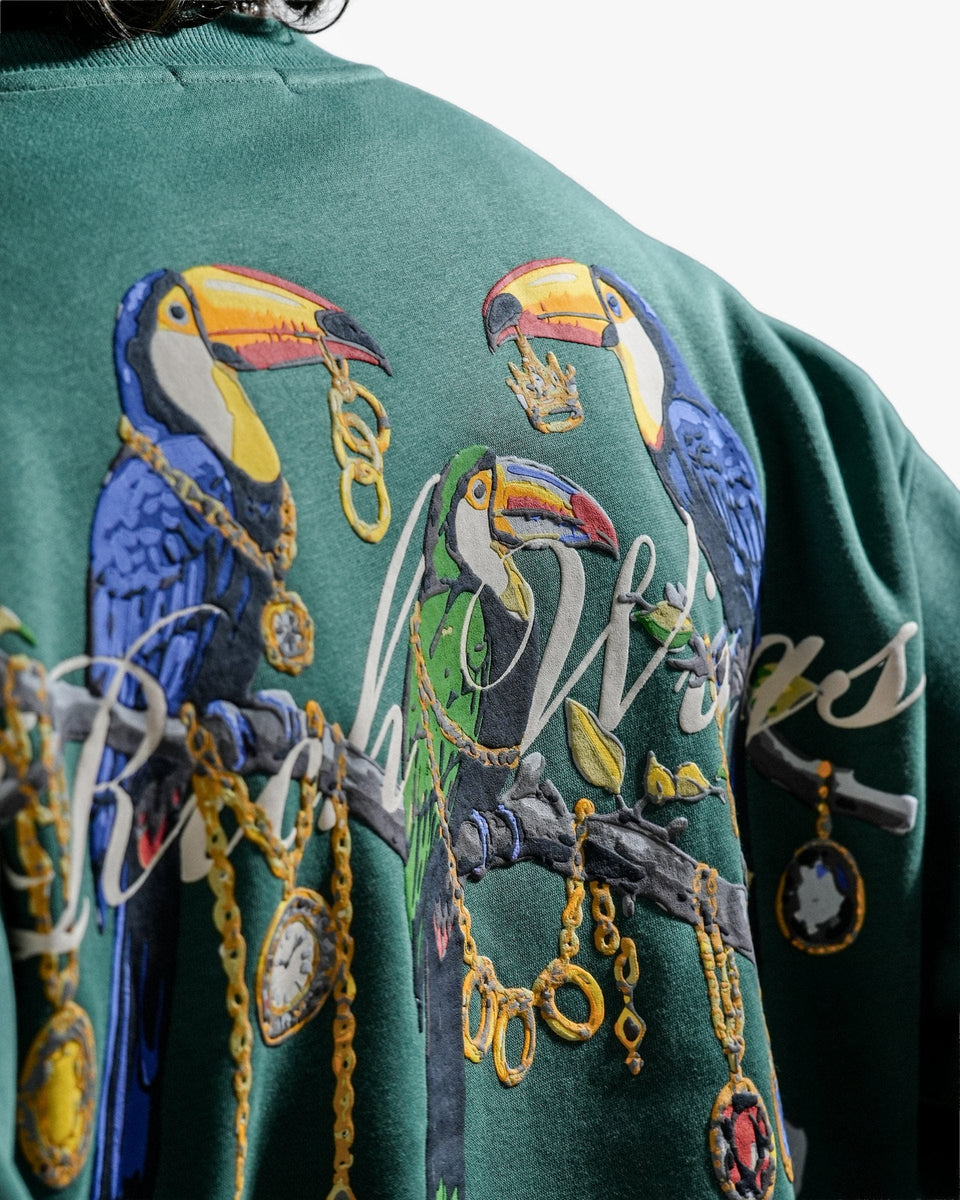 Rich Wings - Teal Oversized Printed Sweatshirt