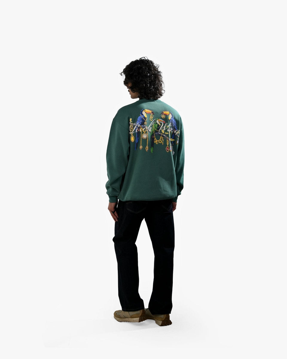 Rich Wings - Teal Oversized Printed Sweatshirt