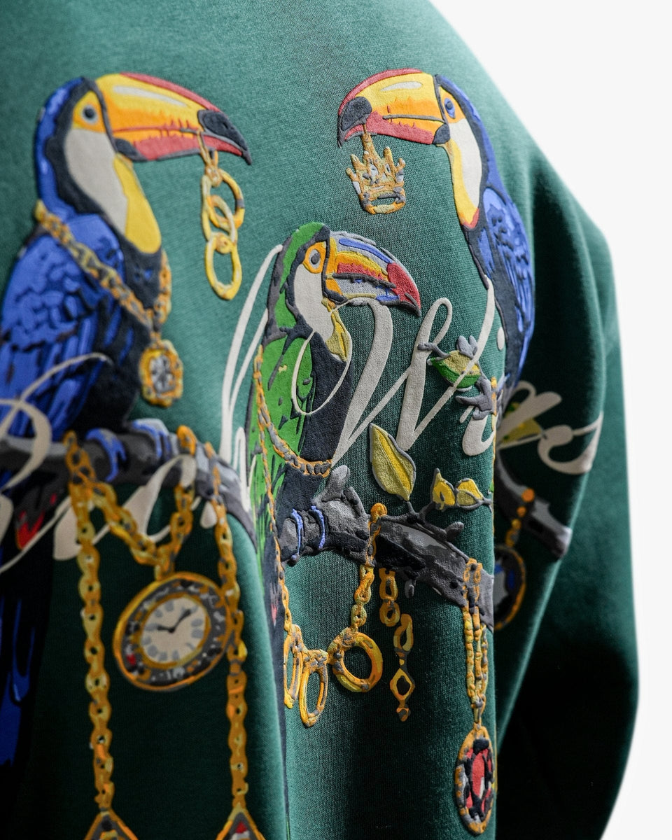 Rich Wings - Teal Oversized Printed Sweatshirt