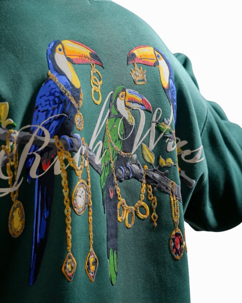 Rich Wings - Teal Oversized Printed Sweatshirt