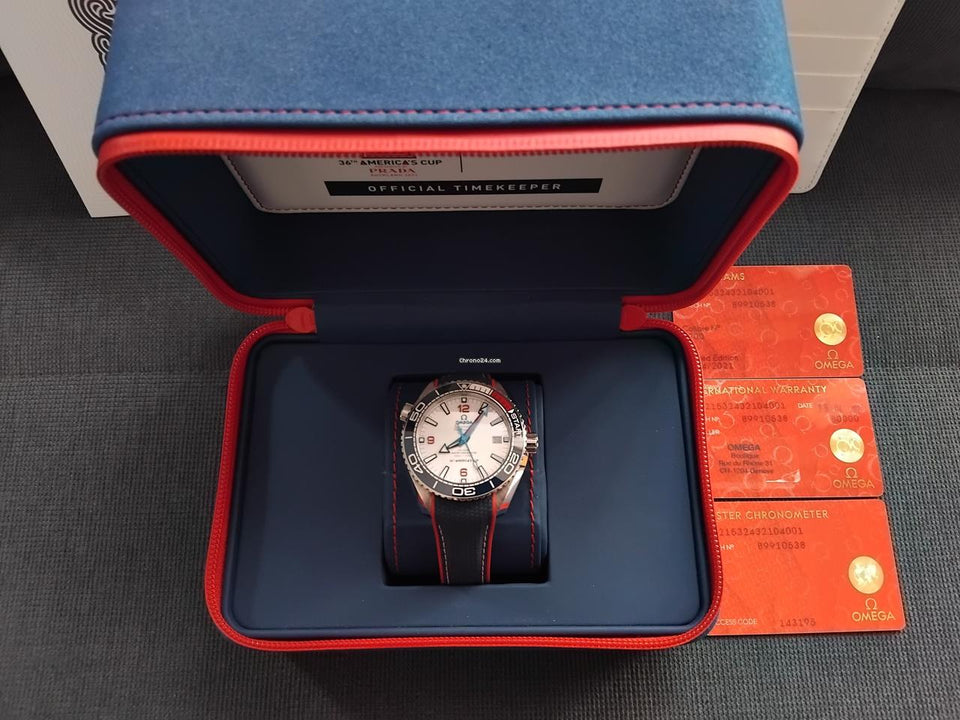 Omega Seamaster Planet Ocean 600m America's Cup Limited Set complet :boite cartes porte carte mode d'emploie etc