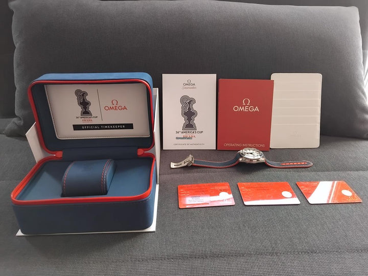 Omega Seamaster Planet Ocean 600m America's Cup Limited Set complet :boite cartes porte carte mode d'emploie etc
