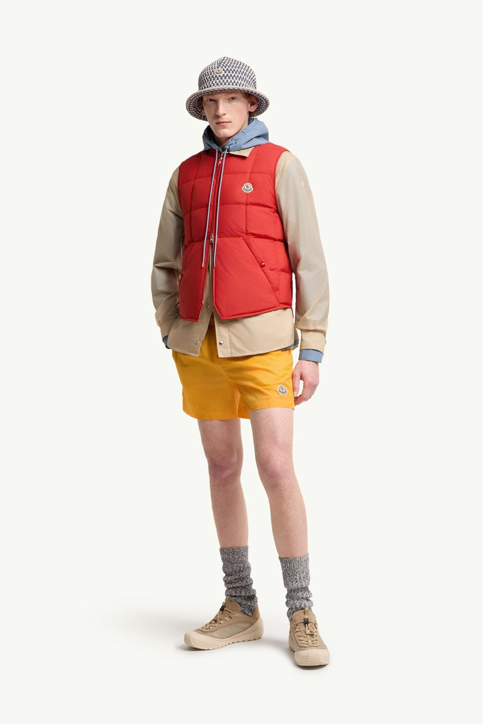 Moncler Logo Swim Shorts Yellow Yellow