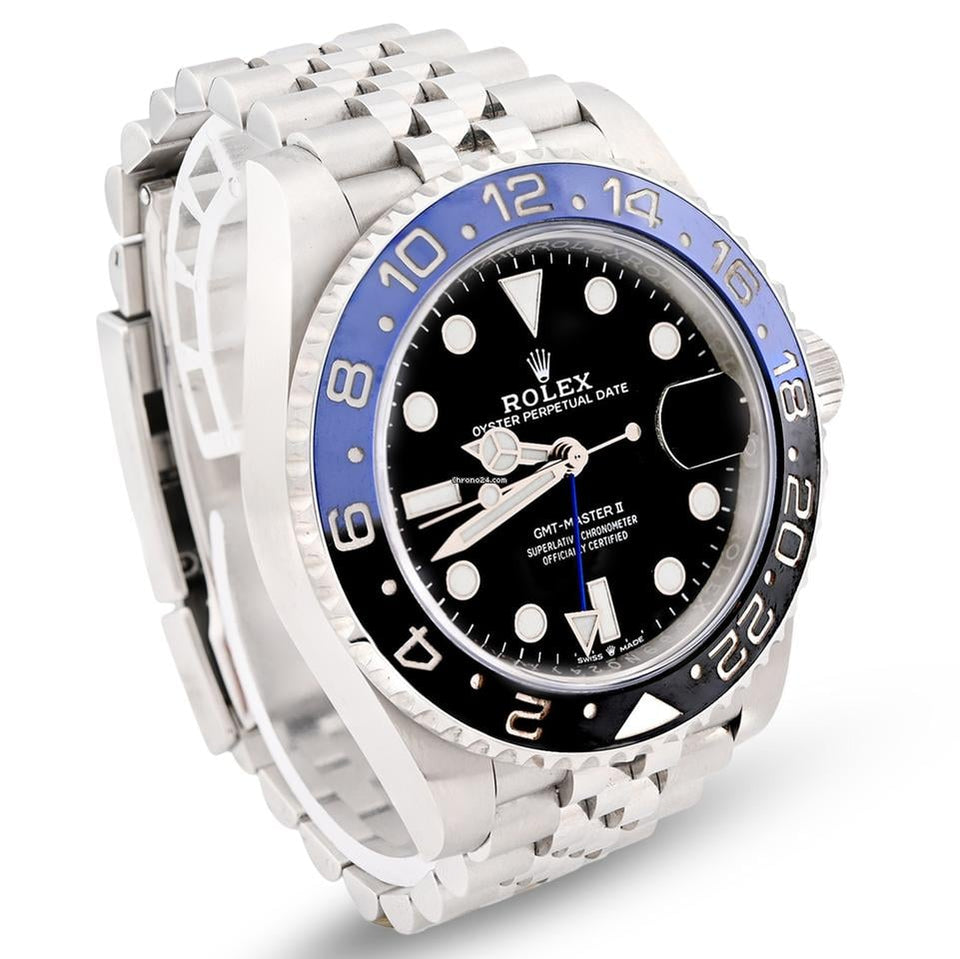 Rolex GMT-Master II Rolex 40MM Batgirl Stainless Steel Jubliee Bracelet Datejust