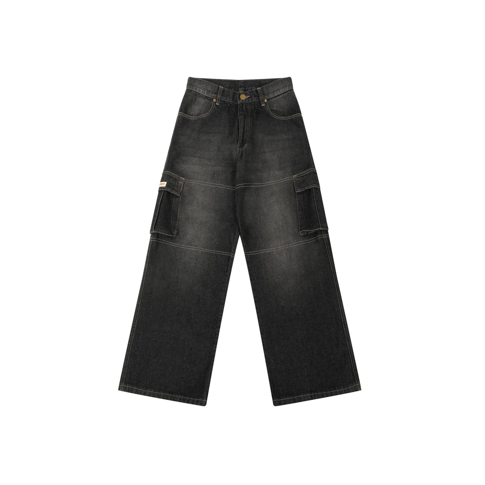 CARBON BLACK DENIM WOMEN'S CARGO