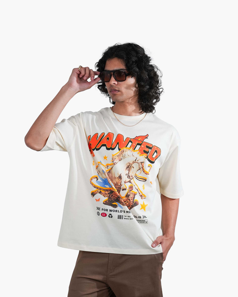 The Wild West - Off-White Mercerized Cotton Oversized T-shirt