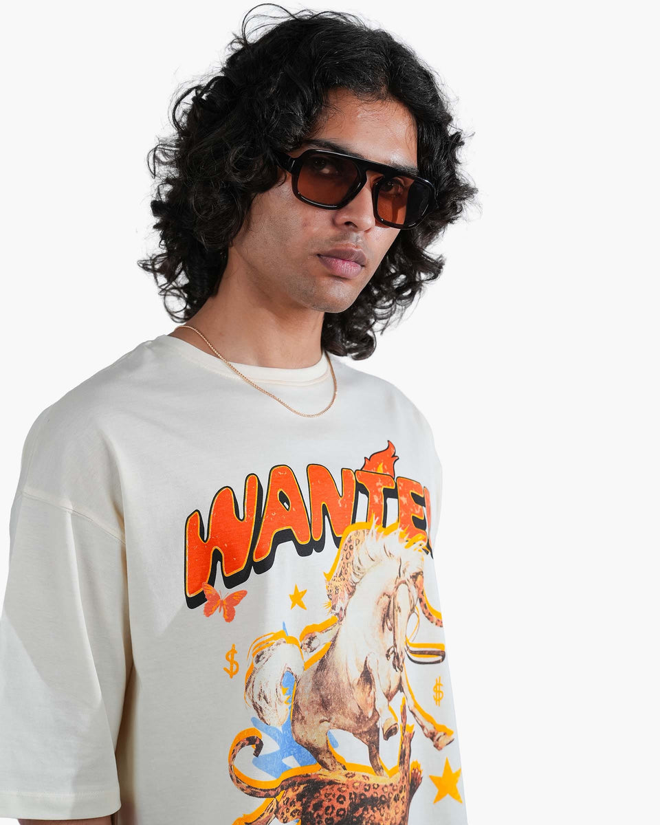The Wild West - Off-White Mercerized Cotton Oversized T-shirt