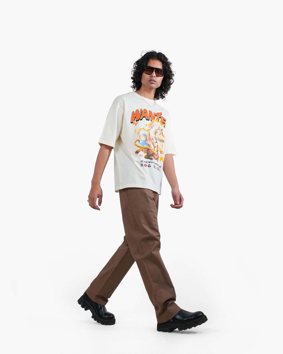 The Wild West - Off-White Mercerized Cotton Oversized T-shirt