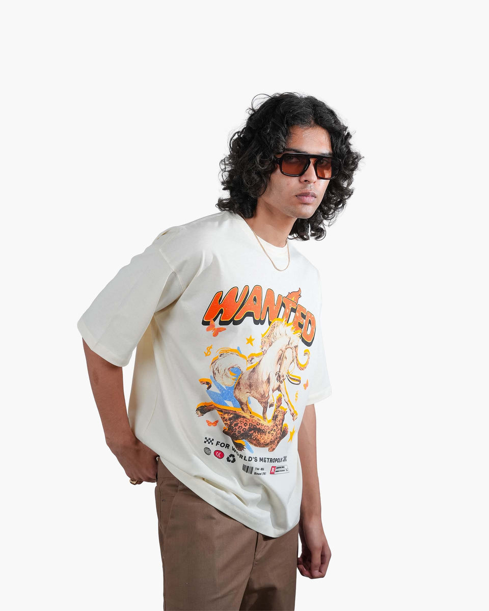 The Wild West - Off-White Mercerized Cotton Oversized T-shirt