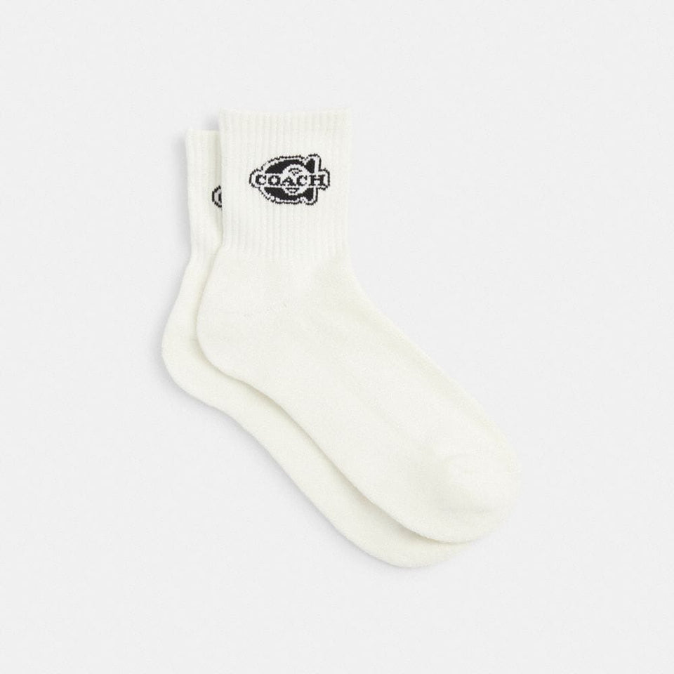 Coach Soho Quarter Crew Socks Chalk
