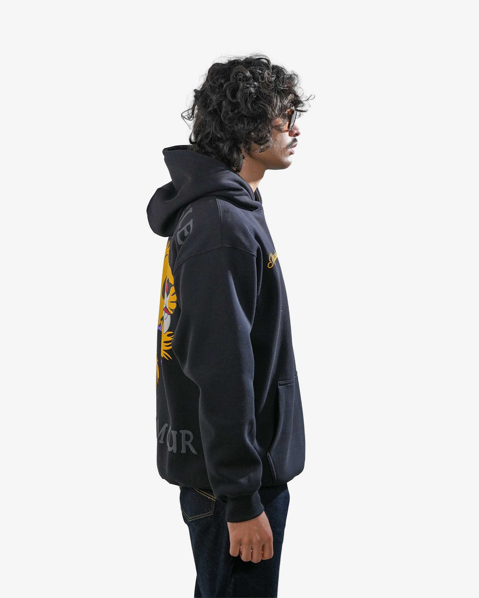 Ruthless - Black Oversized Printed Hoodie