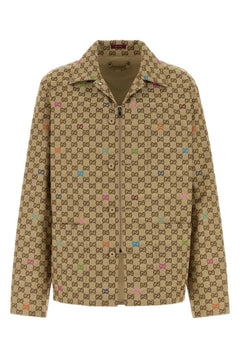 Gucci Brown Logo Canvas Blazer
