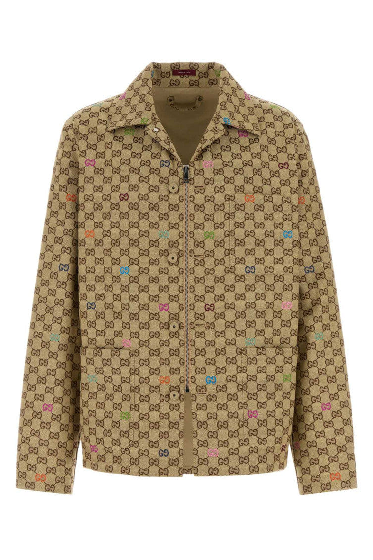 Gucci Brown Logo Canvas Blazer