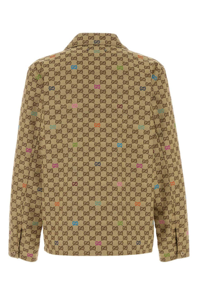Gucci Brown Logo Canvas Blazer