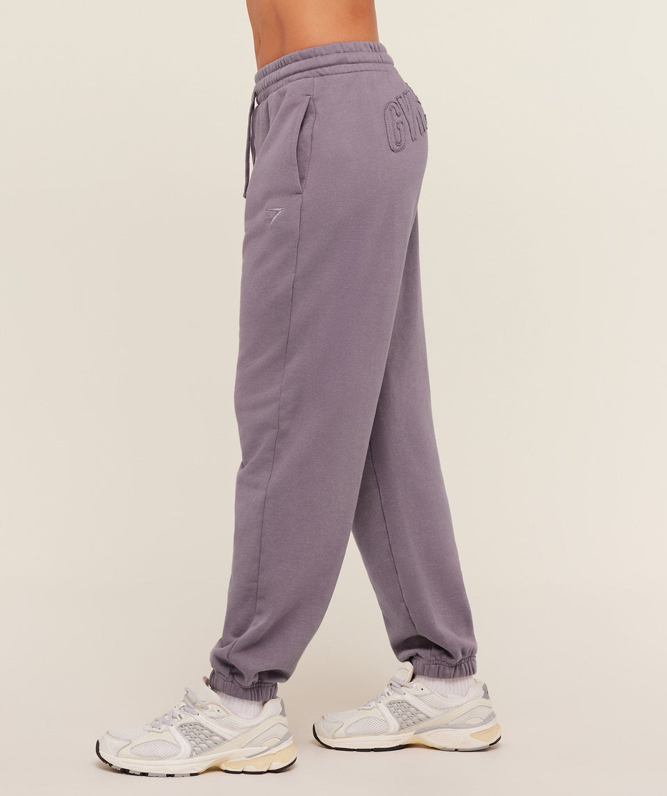 Gymshark Power Washed Cuff Joggers -  Dusk Purple/Acid Wash