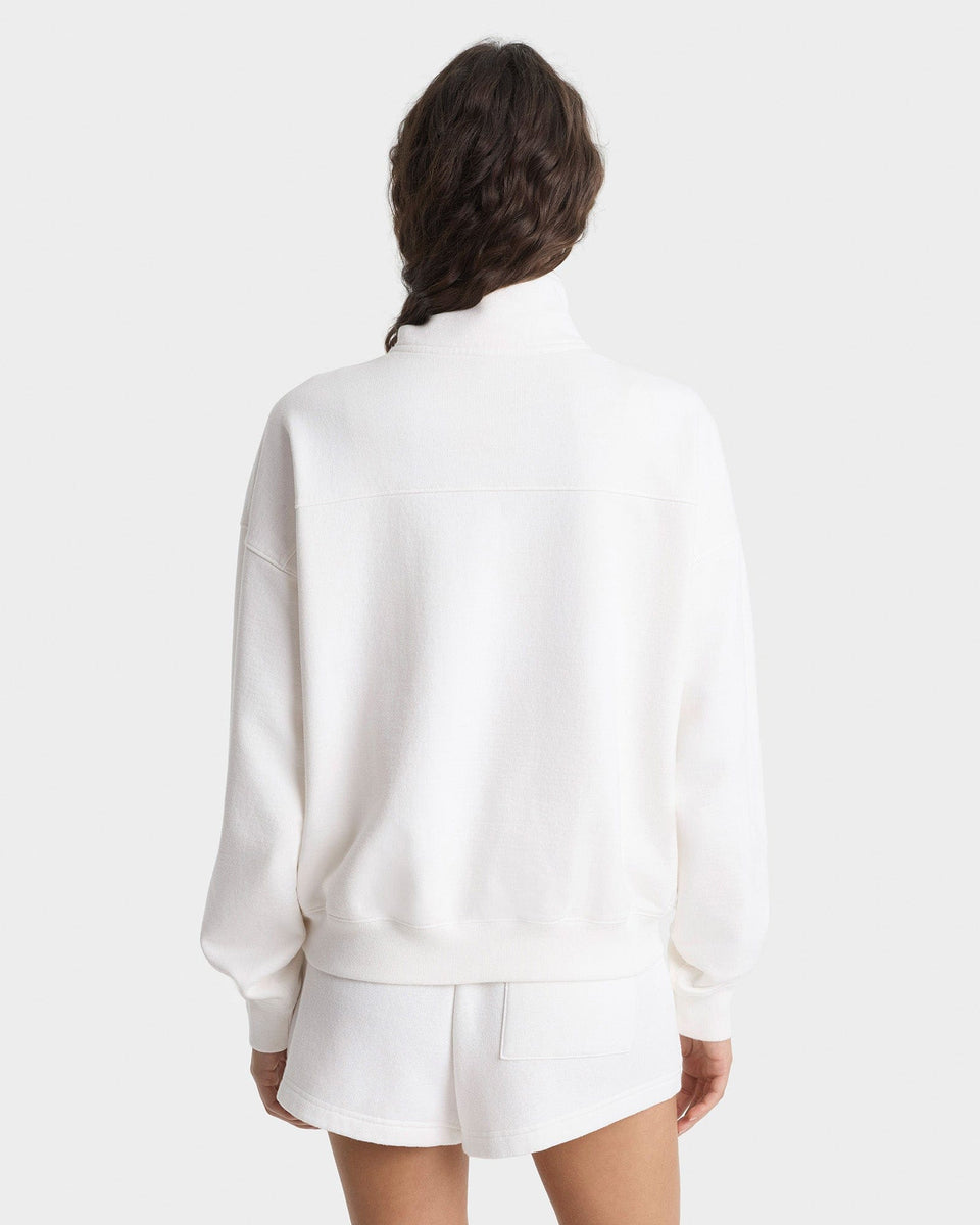 Yale Crest Quarter Zip - White/Navy