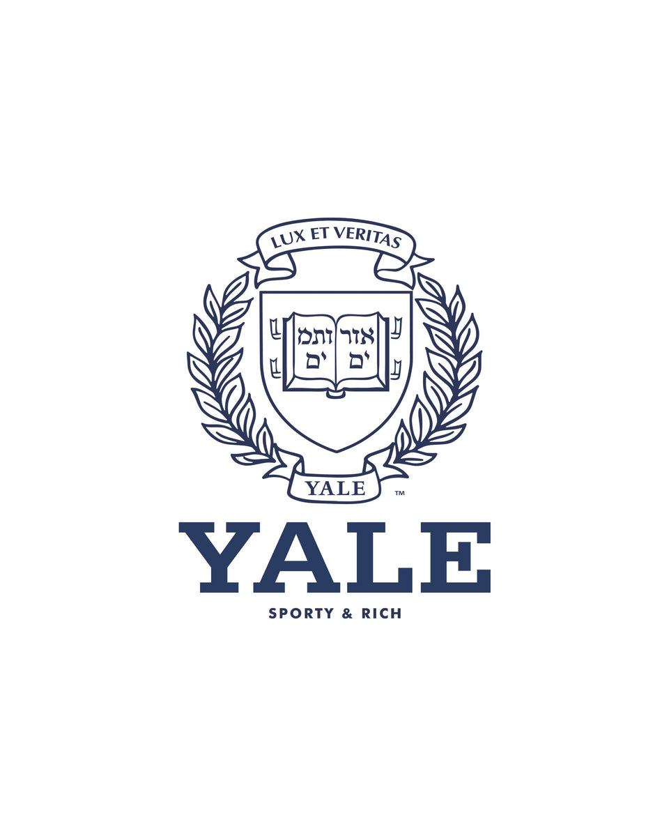 Yale Crest Quarter Zip - White/Navy