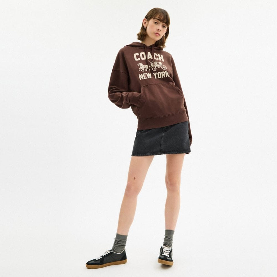 Coach Horse And Carriage Hoodie Brown