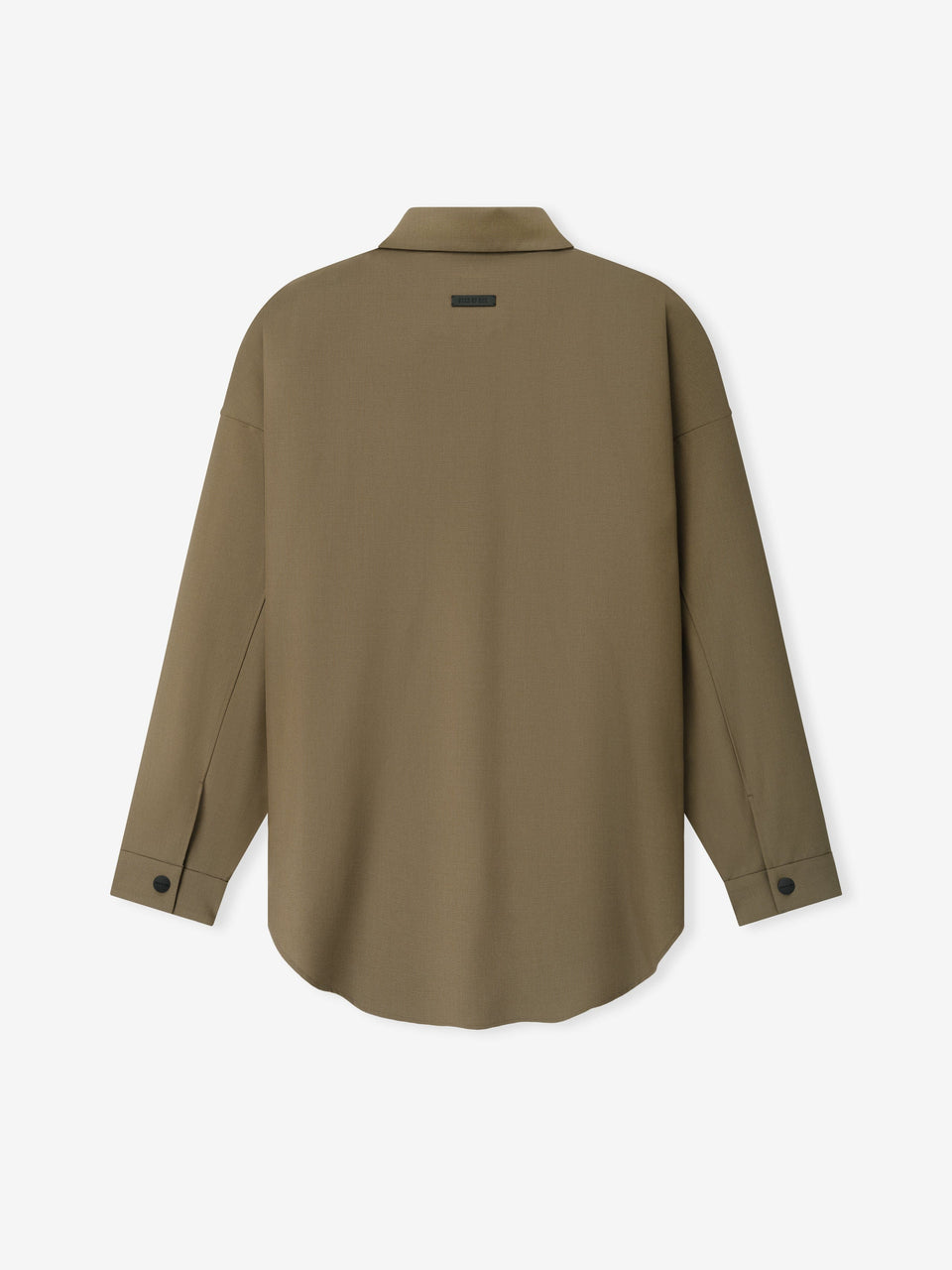 Essentials Wool Poplin Relaxed Shirt Clay