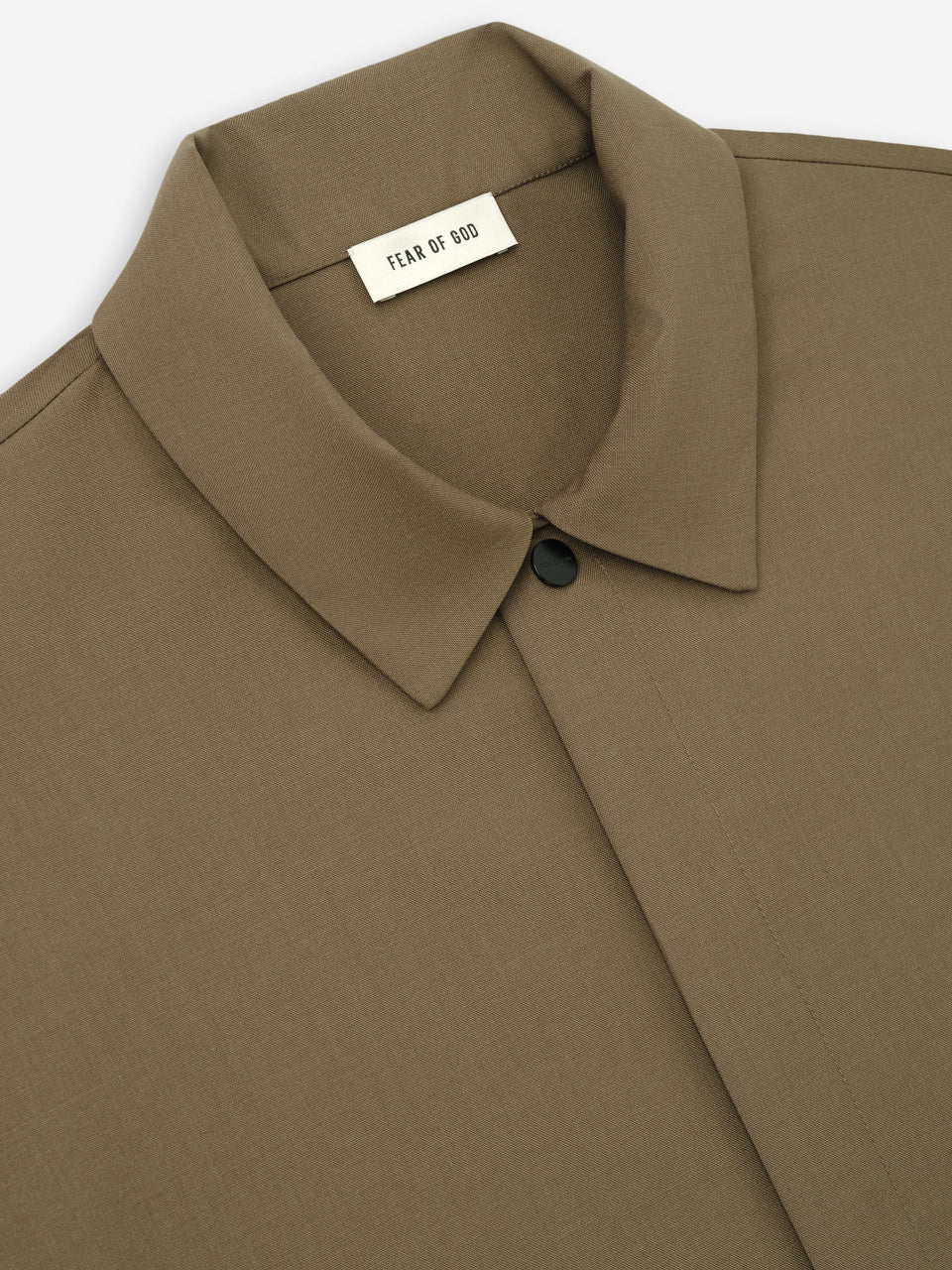Essentials Wool Poplin Relaxed Shirt Clay