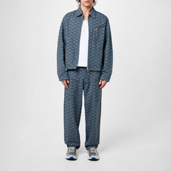 Seigaiha Wave Pattern Structured Denim Jacket