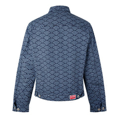Seigaiha Wave Pattern Structured Denim Jacket