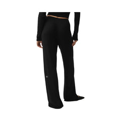 Alo Women's Sweater Knit Mid-Rise Unwind Wide Leg Pant - Black