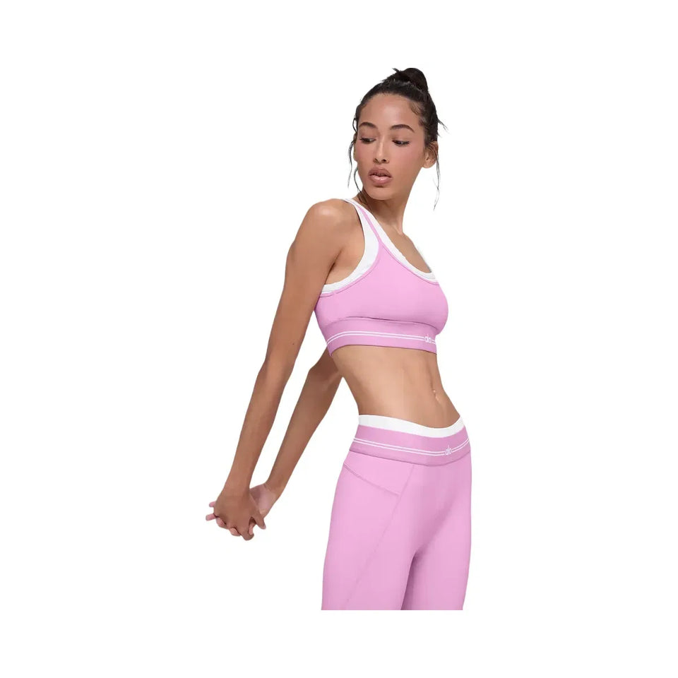 Alo Women's Airbrush Better Together Bra - Candy Heart Pink/White