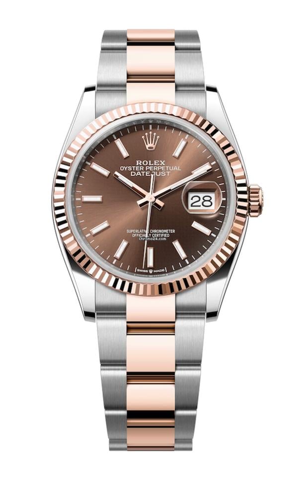 Rolex | Datejust | 126231 | Steel | 36 mm | Rose gold | Brown | Automatic