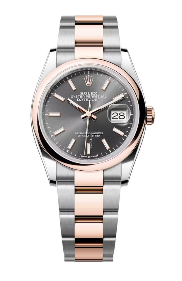 Rolex | Datejust | 126201 | Steel | 36 mm | Rose gold | Grey | Automatic