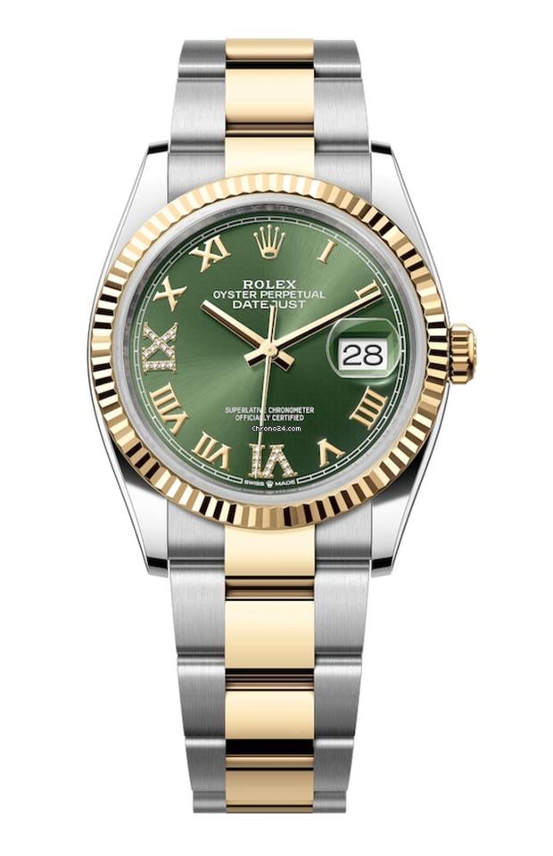 Rolex | Datejust | 126233 | Steel | 36 mm | Yellow gold | Green | Automatic