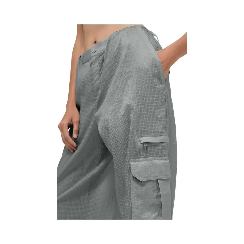 Alo Women's Sheer Game Time Wide Leg Jogger - Lunar Grey