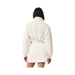 Alo Women's Polar Fleece Cropped Wintry Mix Jacket - Ivory