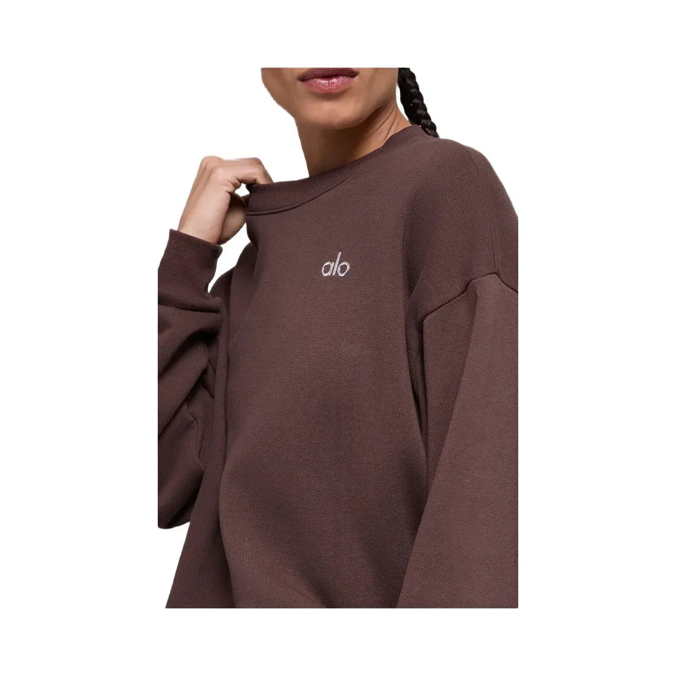 Alo Women's Accolade Crew Neck Pullover - Brownstone