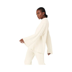 Alo Women's Cashmere Ribbed Winter Dream Mock Neck Coverup - Ivory