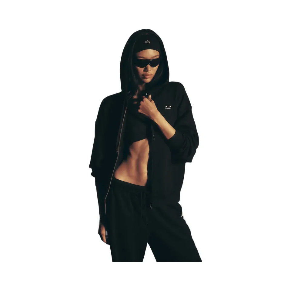 Alo Women's Accolade Full Zip Hoodie - Black