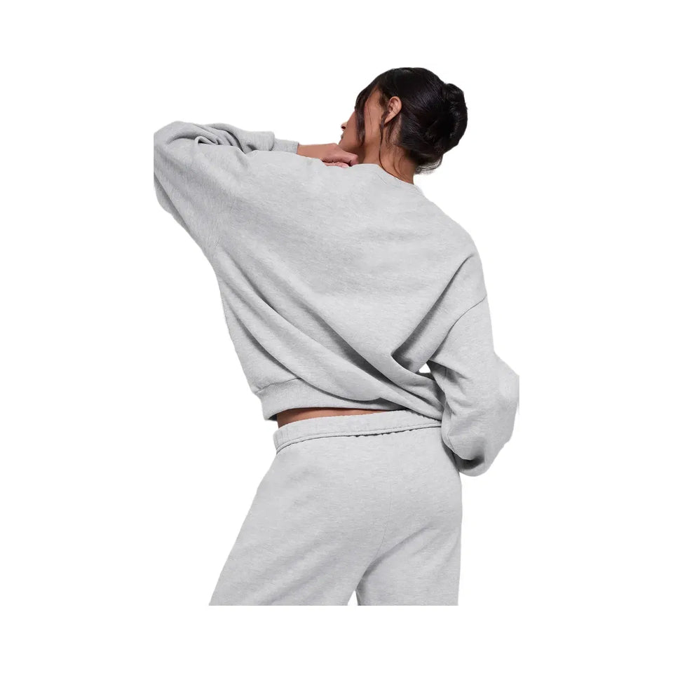Alo Women's Accolade Crew Neck Pullover - Athletic Heather Grey