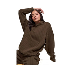 Alo Women's Pinstripe Hoodie - Espresso Pinstripe