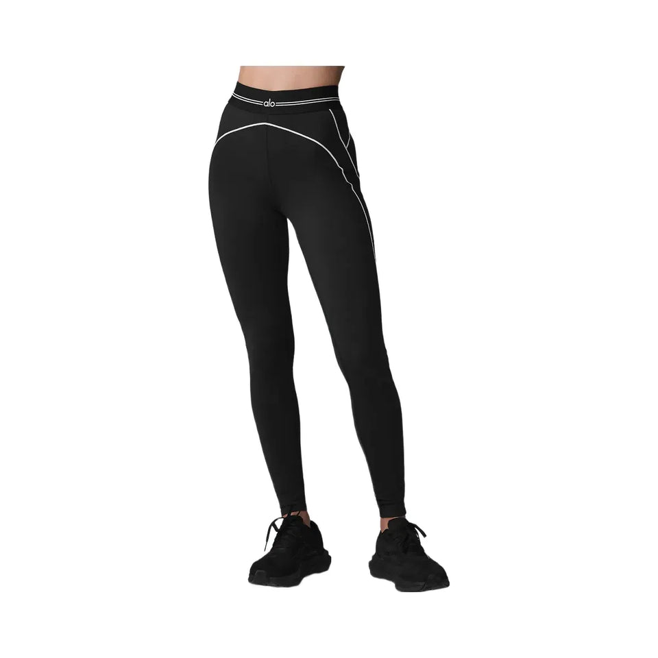 Alo Women's Airbrush High-Waist Heart Throb Legging - Black/White
