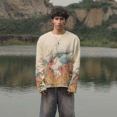 Duo Dragon Full Sleeve Waffle T-Shirt