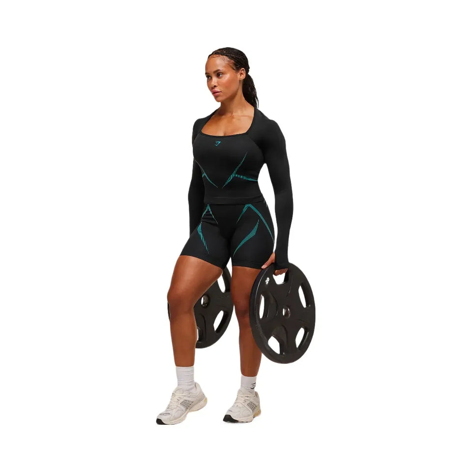 Gymshark Apex Lift Seamless Short - Black/Brand Blue