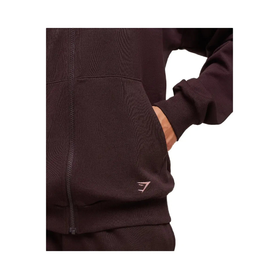 Gymshark Embroidered Zip Up Hoodie - Cherry Purple